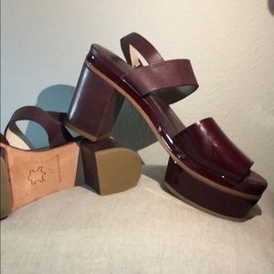 COS Burgundy Platform Sandals
